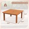Natural Wood Patio Coffee Table with Umbrella Hole and Teak Oil Finish